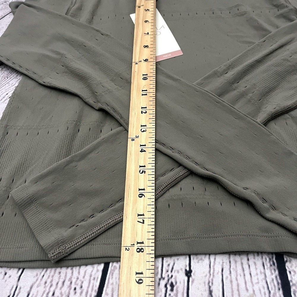 CALIA Focus Pointelle Seamless‎ Long Sleeve T-Shirt L/XL Grey Green - Picture 4 of 7